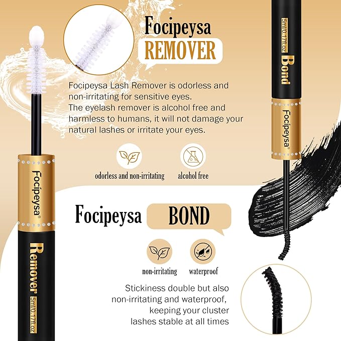 DIY Eyelash Extension Kit Volume Thick Lash Clusters Kit 10-18mm Thick Lash Extensions 90D Individual Eyelashes Extensions Kit with Lash Bond, Lash Remover, Lash Applicator (90D-D Curly-200Pcs)
