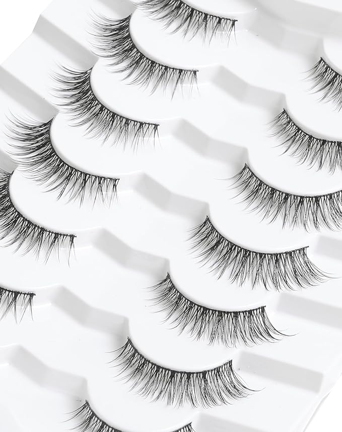 Natural Lashes Wispy Eye Lashes Pack Natural Eyelashes False Eyelashes Natural Look Fake Lashes for Small Eyes 13mm K36
