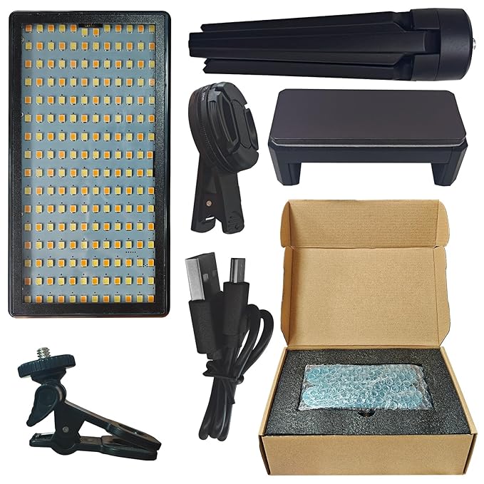 LED Rechargeable Tattoo Fill Light - Tattoo Photography Aid - 192 Lamp Beads, Circular Polarizer Filter, Kit