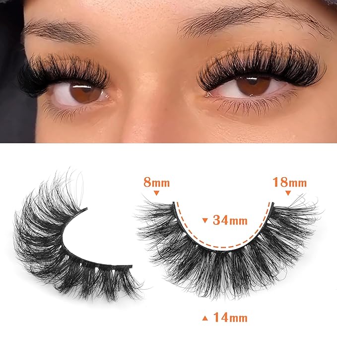 Wispy False Eyelashes Mink Lashes Natural Look Cat Eye Lashes Pack 10 Pairs Fake Eyelashes Like Extensions 5D Volume Strip Lashes 18mm Mink Eyelashes by TNFVLONEINS