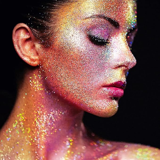 Penta Angel 6 Colors Body Glitter Chunky Mermaid Makeup Face Eye Hair Sequin Glitter Gel for Men Women Girls Halloween Christmas Festival Accessories (Basic Color)
