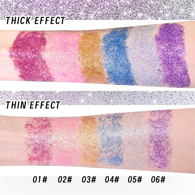 DAGEDA Body Glitter Stick,Face Glitter Gel Mermaid Sequins Glitter for Hair Nail,Chunky Glitter Eyeshadow for Rave Accessories Stage Halloween Festival Makeup(Purple Glitter)