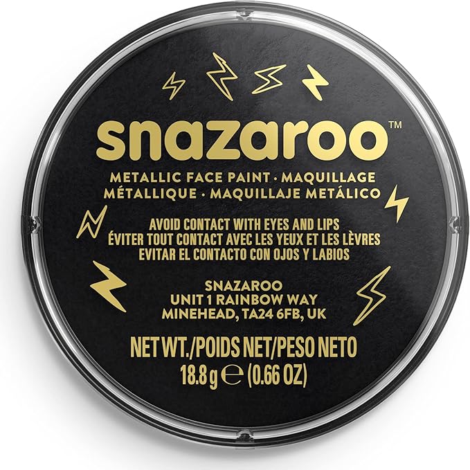 Snazaroo Metallic Face and Body Paint, 18.8g (0.66-oz) Pot, Electric Black
