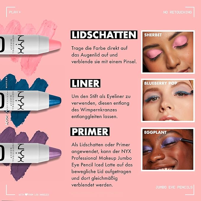 NYX PROFESSIONAL MAKEUP Jumbo Eye Pencil, Blendable Eyeshadow Stick & Eyeliner Pencil - Yogurt