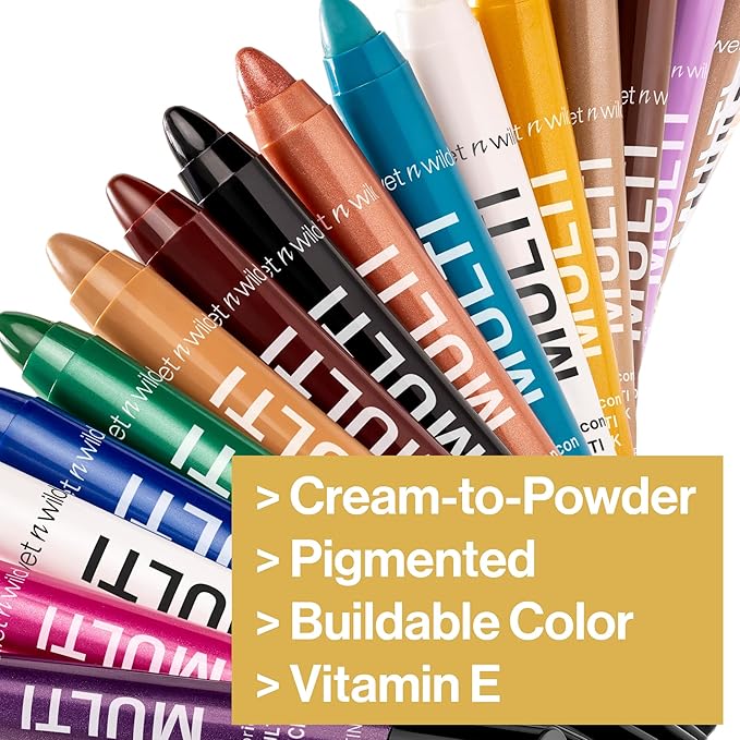 wet n wild Color Icon Cream Eyeliner Eyeshadow Multi-Stick, Moisturizing, Nourishing Velvety Cream-to-Powder Buildable & Blendable Formula, Cruelty-Free & Vegan - Gold Keep Diggin