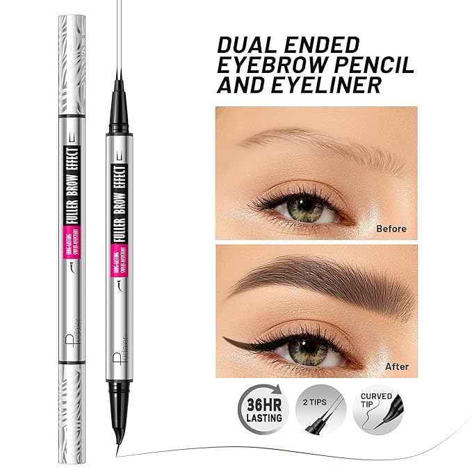 4Pcs Curved Eyebrow Pencils for Women Create Natural Hair Like Brows