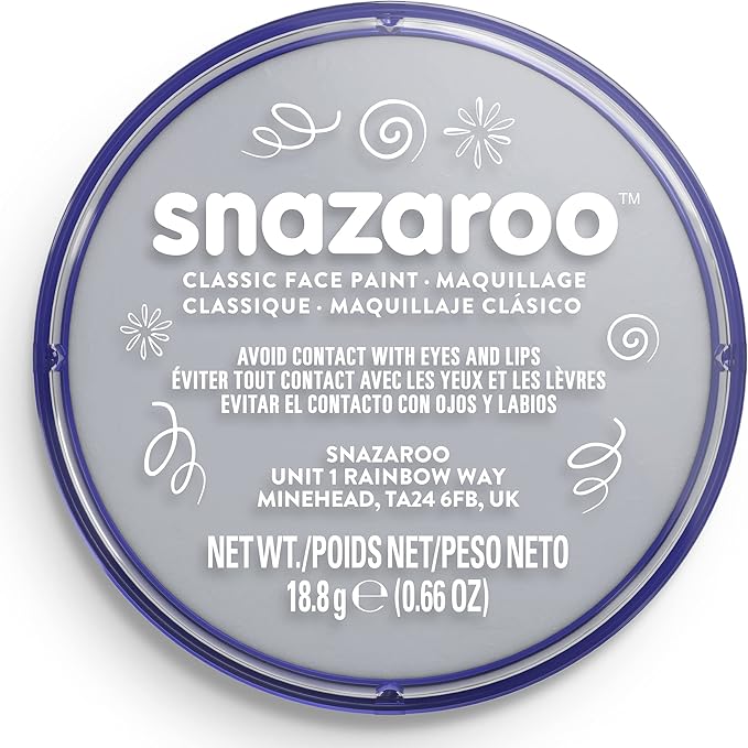 Snazaroo Classic Face and Body Paint, 18.8g (0.66-oz) Pot, Light Grey