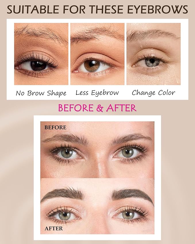 Waterproof Tinted Brow Gel Kit,1 Brown Tinted Eyebrow Mascara Gel & 1 Eyebrow Pencil Dark Brown, Brow Filler Lift Fast Sculpt Waterproof Eyebrow Gel Glue, Eye Brow Makeup with Brow Razor & Brush-Set 5