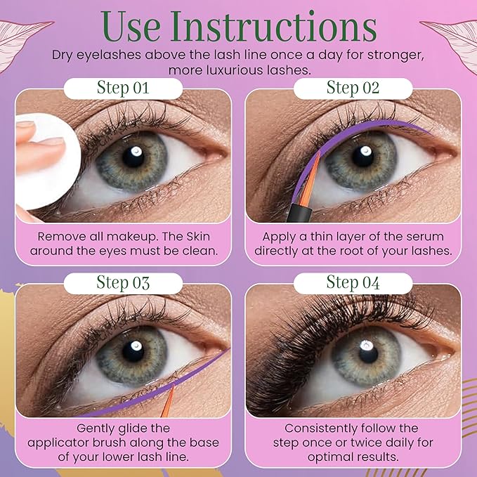 Eyelash Growth Serum All-Natural Lash Enhancer Helps You Achieve Longer Thicker & Fuller Eyelashes It Boosts Growth For Stronger Healthier Lashes New Beauty Essential (3ml)