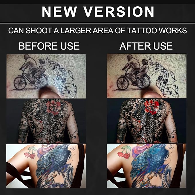 LED Rechargeable Tattoo Fill Light - Tattoo Photography Aid - 192 Lamp Beads, Circular Polarizer Filter, Kit