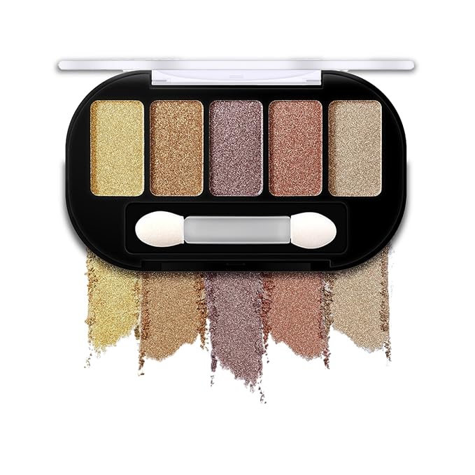 Dusty Rose Neutrals Eyeshadow Palette 5-Color | Highly Pigmented Matte&Shimmer Makeup, All-Day Wear Blendable Compact for Day/Night Looks, Vegan Cruelty-Free, Travel-Friendly Smudge-Proof