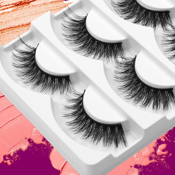 Eliace False Eyelashes Natural look Cat Eye Lashes Wispy Strips,3D Mink Lashes Fake Eyelashes Volume Fluffy Thin Soft Band Comfortable Long Thick Dramatic Cross Eyelash Reusable,15 Pairs, Lexie Style