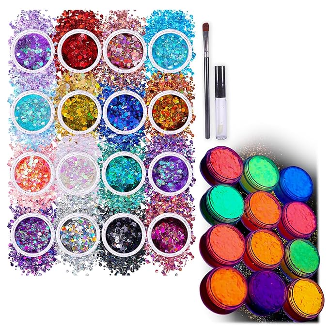 Chunky Glitters and Neon Glitters Bundle