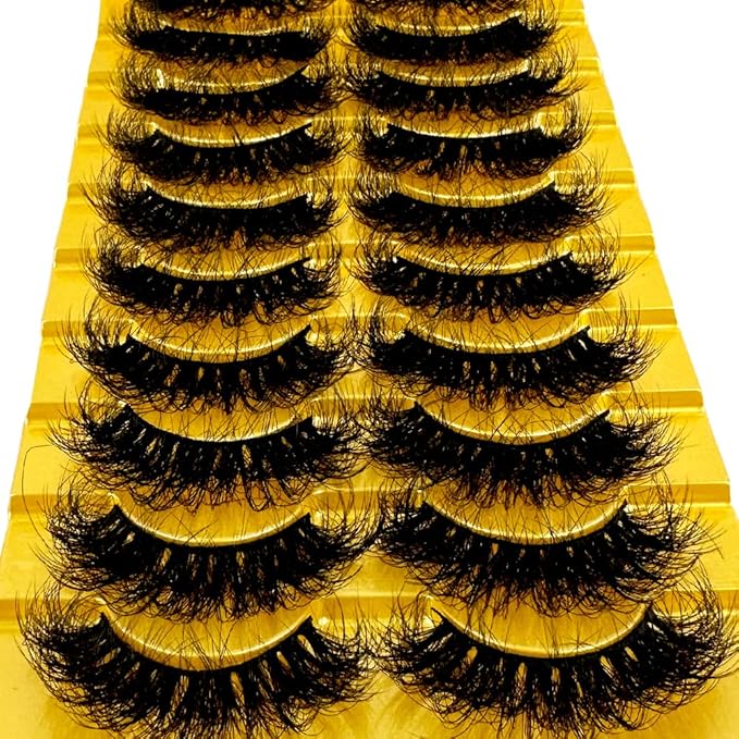 HBZGTLAD Soft Mink Eyelashes 3D Curl Winged End Eye Elongated Fake Lashes Thick Handmade Natural False Eyelash Messy Cross Lash Wholesale (6D25)
