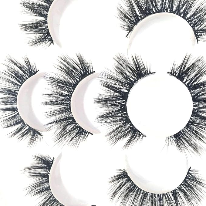 Sunniess 5D Volume False Eyelashes Faux Mink Soft Lashes Makeup Long Cross Handmade Reusable Fake Eyelashes