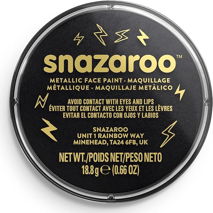 Snazaroo Metallic Face and Body Paint, 18.8g (0.66-oz) Pot, Electric Black