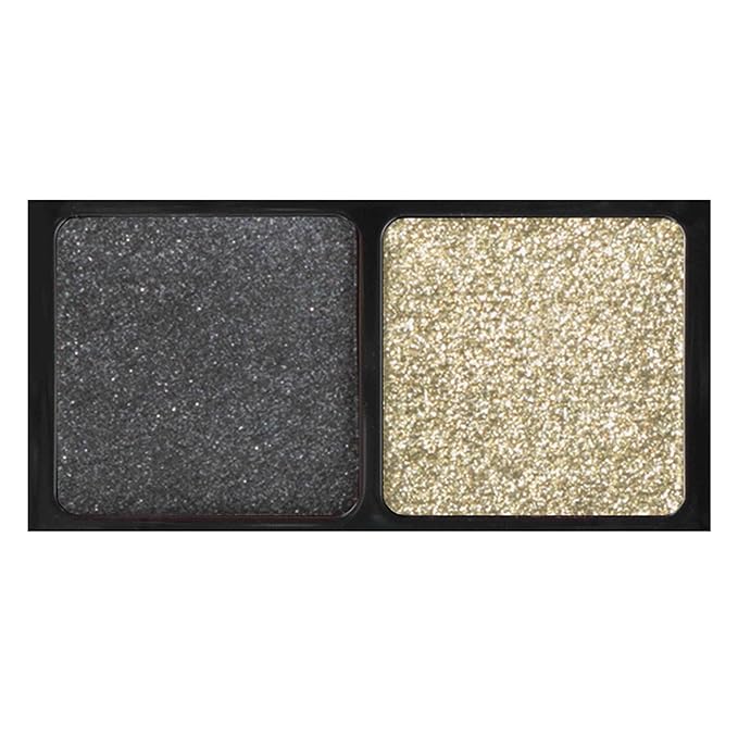 ANNA SUI - Eye Color Compact - Two-Tone Eye Shadow Fillers for Eyeshadow Palette - Black and Gold Long-Lasting Eye Makeup - 04 Black Cat x Full Moon - 0.05 oz.