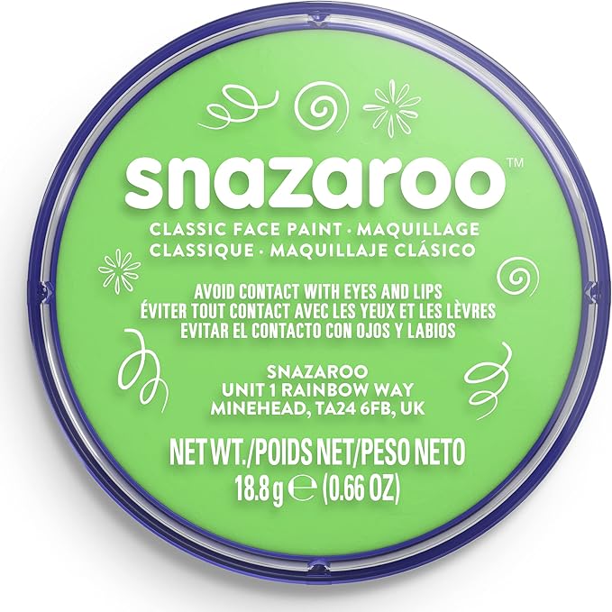 Snazaroo Classic Face and Body Paint, 18.8g (0.66-oz) Pot, Lime Green