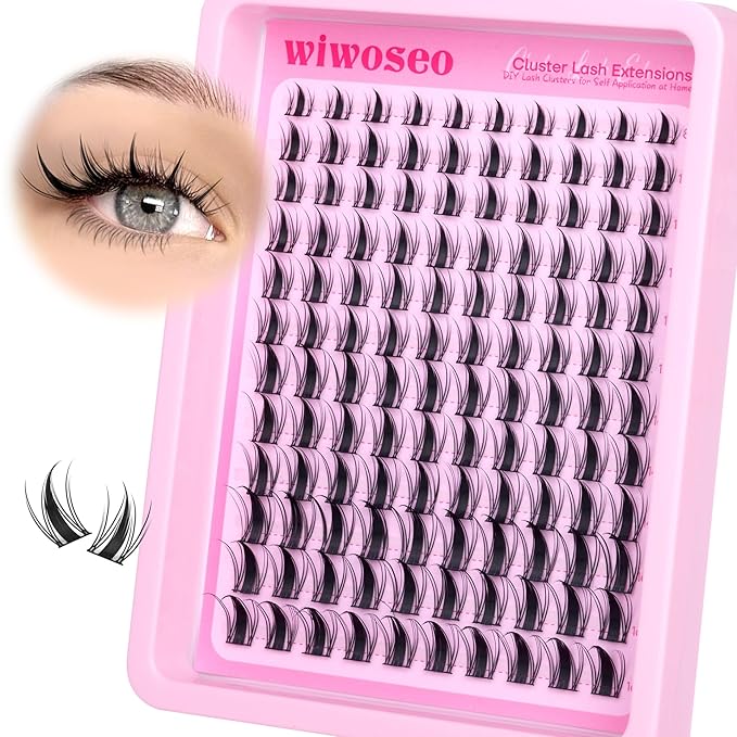 wiwoseo Manga Lash Clusters Manga Eyelash Clusters Anime Cluster Eyelash Extensions Clusters Lashes Natural Look Eyelashes Fairy Lash Clusters Manga Individual Lashes for Beginners (8-16MM)