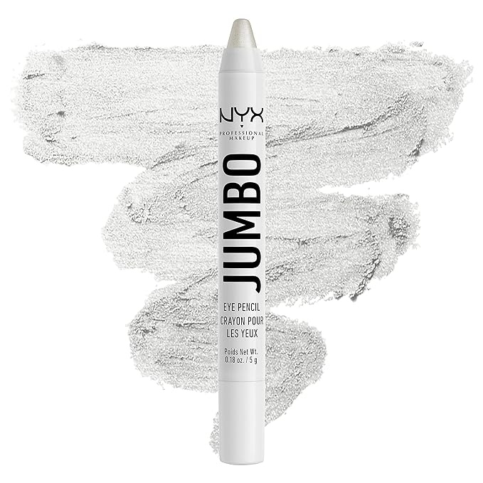 NYX PROFESSIONAL MAKEUP Jumbo Eye Pencil, Blendable Eyeshadow Stick & Eyeliner Pencil - Cottage Cheese (Silver)