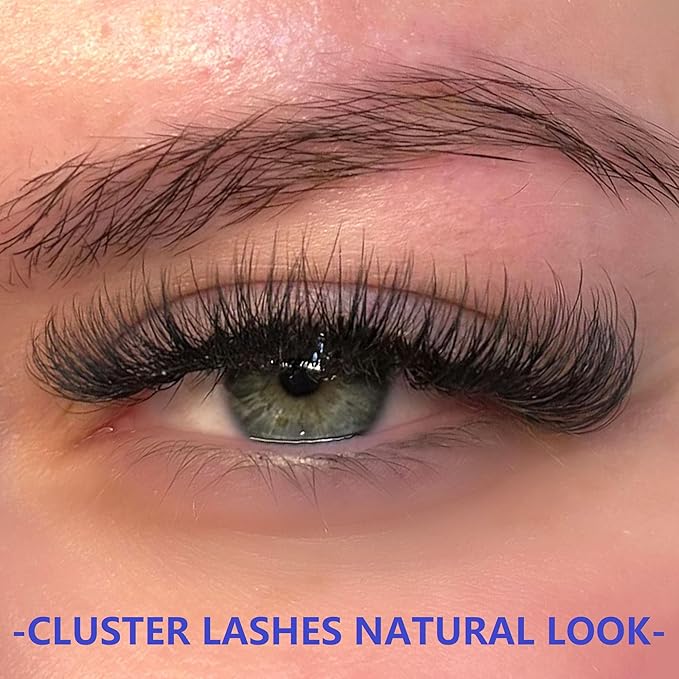 Geeneiya Natural Lash Clusters Kit 30D+50D Wispy Lash Extension Kit 10-18mm Cluster Eyelash Extensions Kit Natural Individual Lashes with Waterproof Lash Bond and Seal, Lash Tweezers (300Pcs)