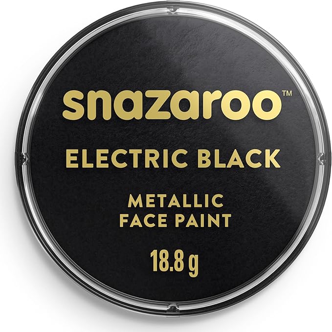Snazaroo Metallic Face and Body Paint, 18.8g (0.66-oz) Pot, Electric Black