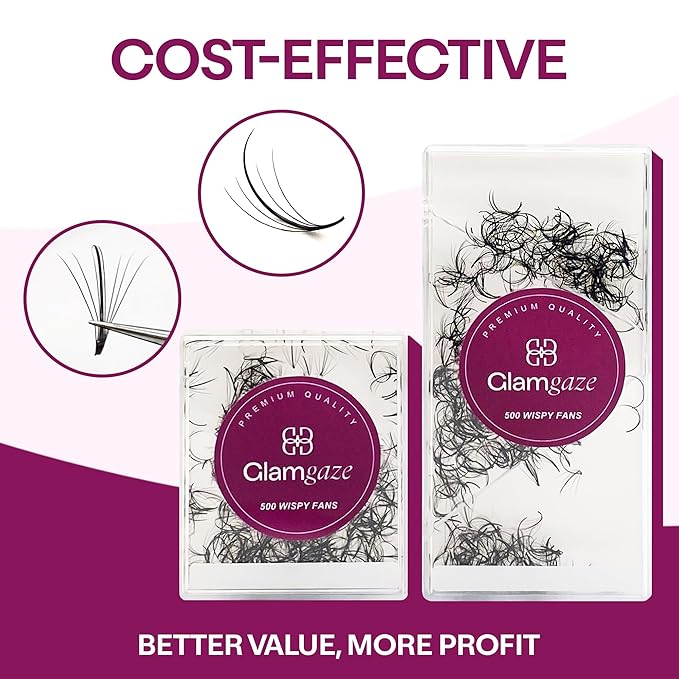 500 Wispy Promade Fans - 5D 7D 9D, C CC D Curl, 0.05-0.07mm Thickness, 9-16mm Length - Wispy Lashes Handmade Premade Lash Fans Loose Spike Premade Fans Eyelash Extensions (7D-0.07-C 15mm)