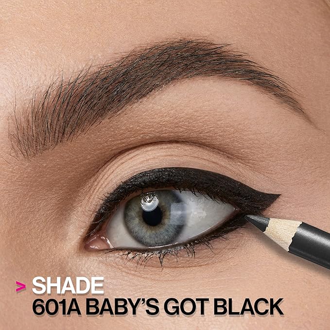 wet n wild Color Icon Kohl Eyeliner Pencil - Rich Hyper-Pigmented Color, Smooth Creamy Application, Long-Wearing Versatility, Matte Finish, Cruelty-Free & Vegan - Baby's Got Black (Pack of 2)