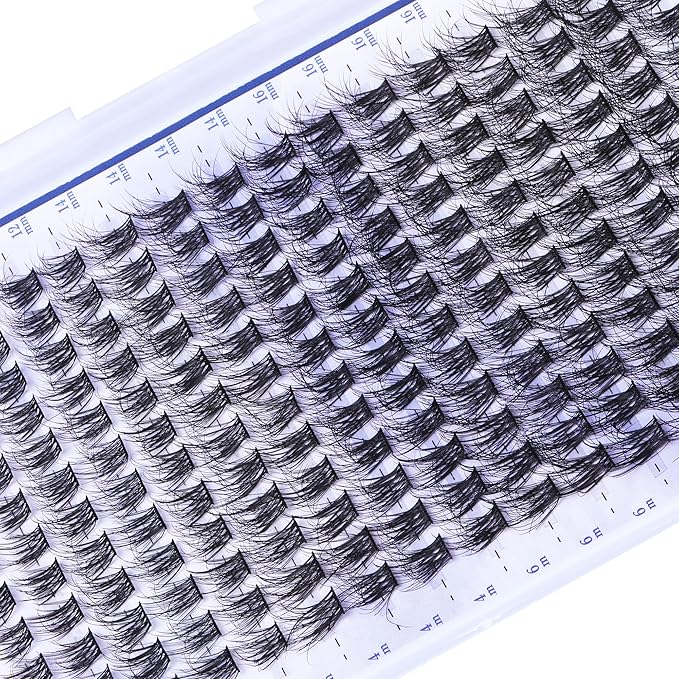 FANXITON Natural Lash Extension Kit D Lash Clusters 288 pcs 10-18 mm Mix DIY Eyelash Extension Kit with Lash Bond and Seal Lash Tweezers Individual Lashes For Beginners