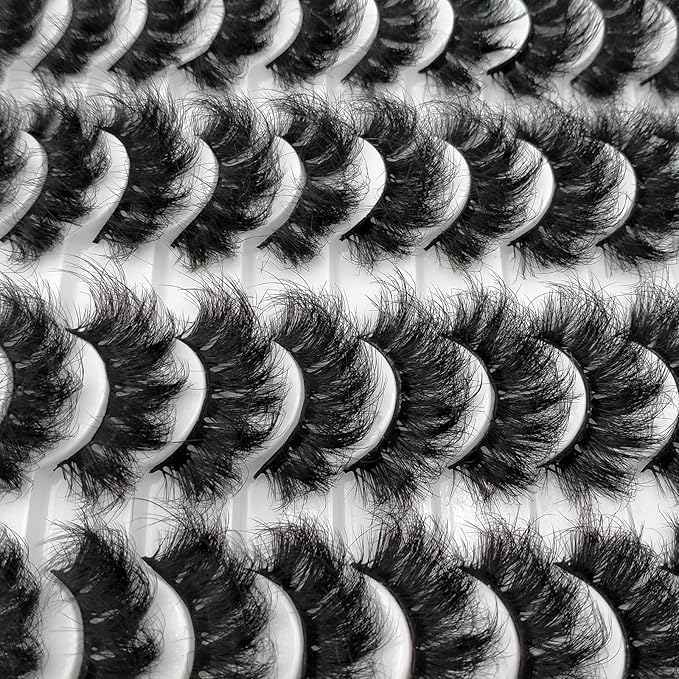 Fluffy Mink Lashes 20 Pairs Dramatic Thick 5D False Eyelashes 20mm Wispy Fake Eyelashes Pack, by Kmilro (LD05)