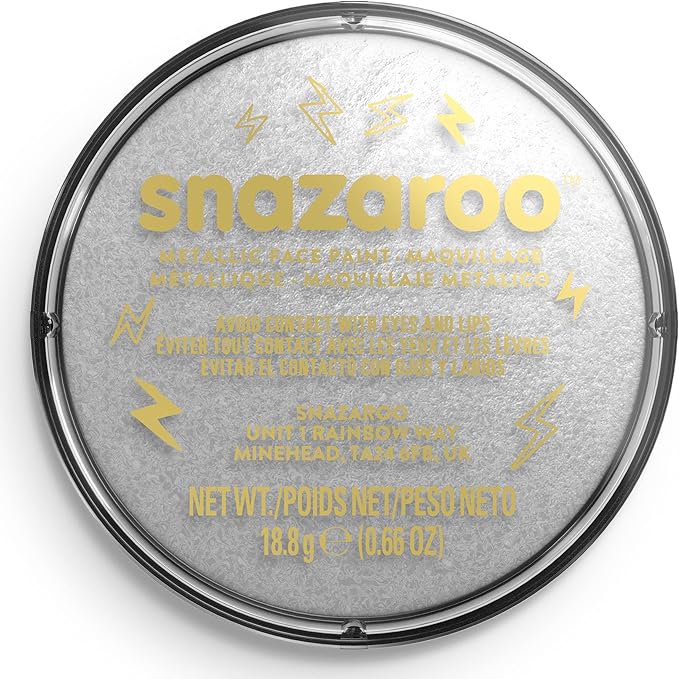 Snazaroo Metallic Face and Body Paint, 18.8g (0.66-oz) Pot, Silver