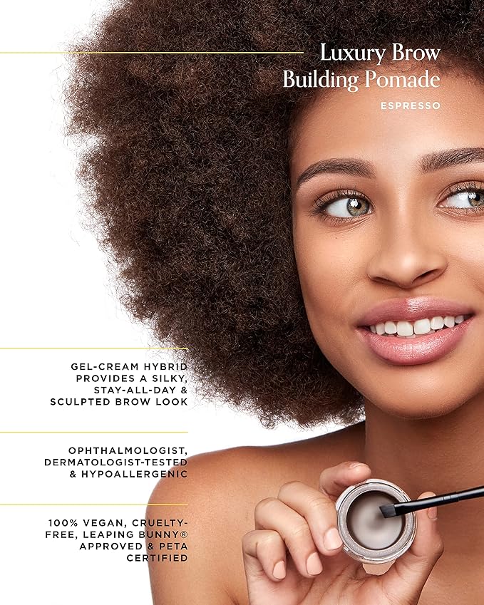 Arches & Halos Brow Sculpting Set - Dual Ended Brush With Brow Building Pomade In Espresso - Define, Brush And Blend Brows - Easily Fill, Sculpt Sleek Eyebrows - Vegan, Cruelty Free Makeup - 2 Pc