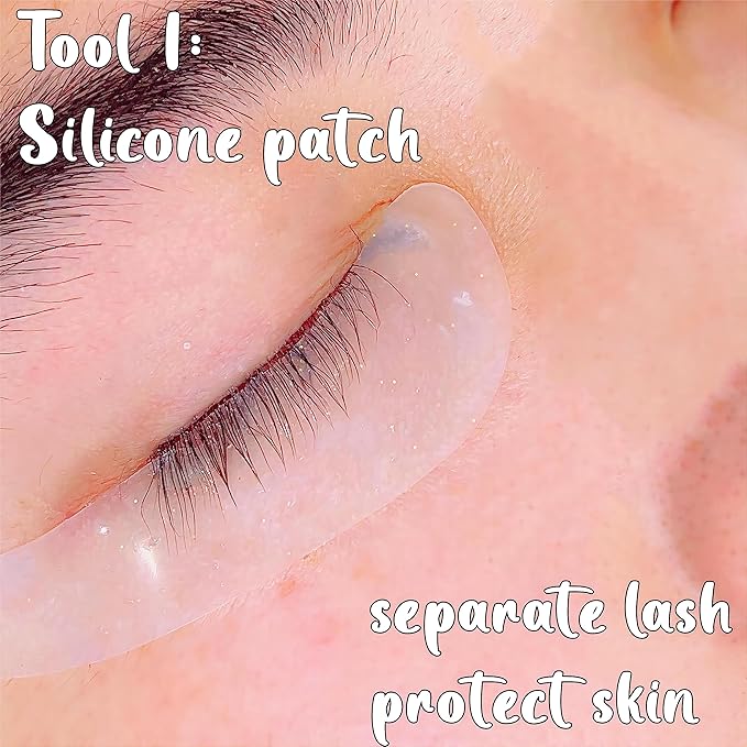 Eyelash Lift Shields Lash Lifting Pad No Glue Mix Glueless Lami Lamination Roller Upper & Lower Perm Pads for All Eyes Curling Like L Curl Extensions with Y Brush Ribbon Cover Silicone Eye Patch Tool