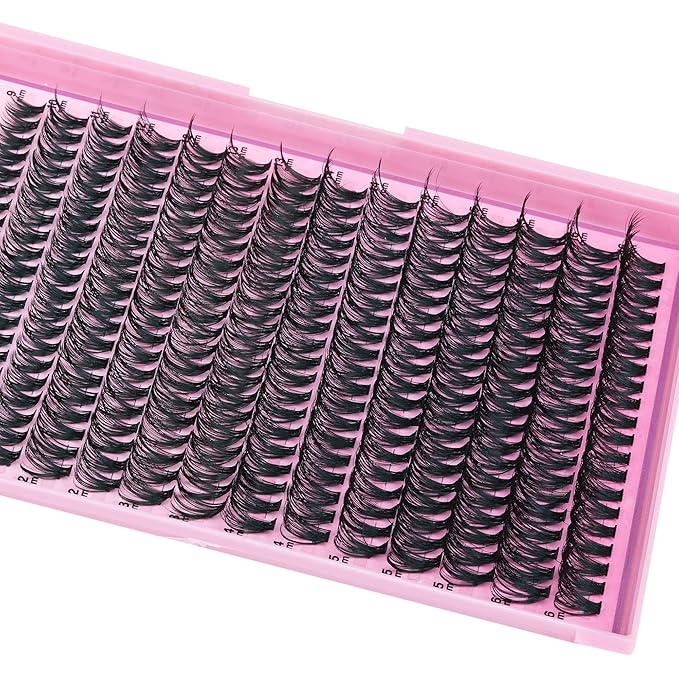 FANXITON DIY Lash Extension Kit 40D D Individual Lashes Lash Clusters Kit Cluster Lashes Lash Bond and Seal and Lash Tweezers for Lash Clusters Kit DIY at Home