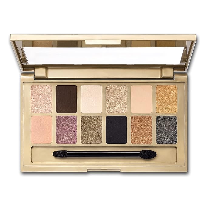 Maybelline The 24K Nudes Gold Eyeshadow Palette Makeup, 12 Pigmented Matte & Shimmer Shades, Blendable Powder, 1 Count