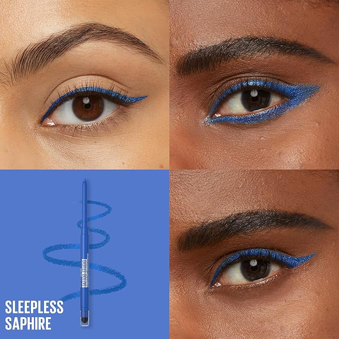 Maybelline Tattoo Studio Automatic Gel Pencil Waterproof Eyeliner, Blendable, Smudge Resistant, Matte Eyeliner For Up To 36HR Wear, Sleepless Sapphire