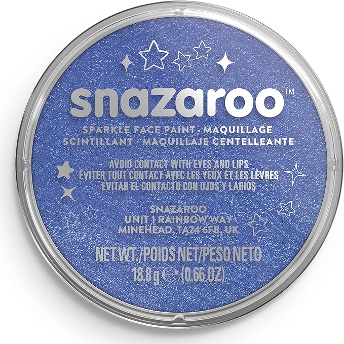 Snazaroo Sparkle Face and Body Paint, 18.8g (0.66-oz) Pot, Sparkle Blue