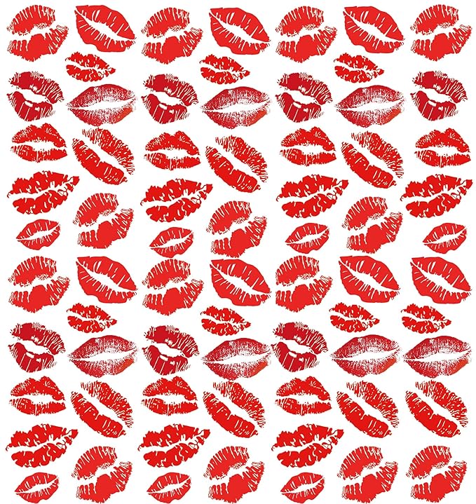 Bright Watermelon Red Lip Prints Tattoos Temporary Face Tattoo Sticker