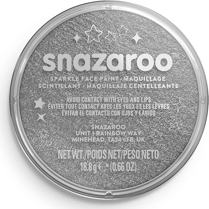 Snazaroo Sparkle Face and Body Paint, 18.8g (0.66-oz) Pot, Sparkle Gun Metal