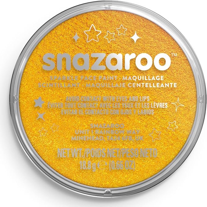 Snazaroo Sparkle Face and Body Paint, 18.8g (0.66-oz) Pot, Sparkle Yellow