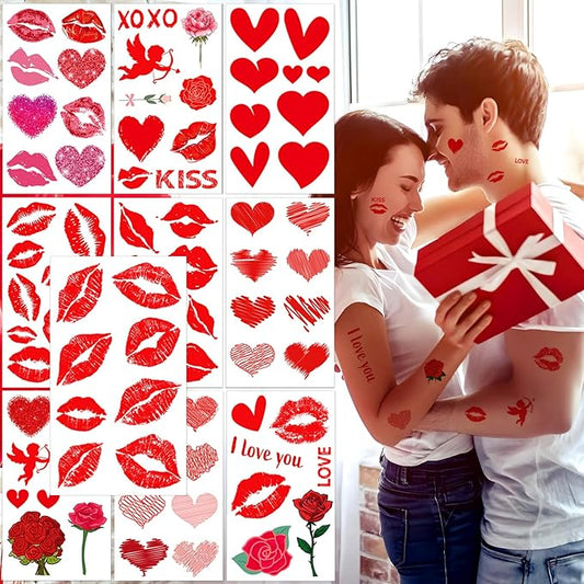 OnePearl Sexy Red Lips Temporary Tattoos image for beauty-focused consumers