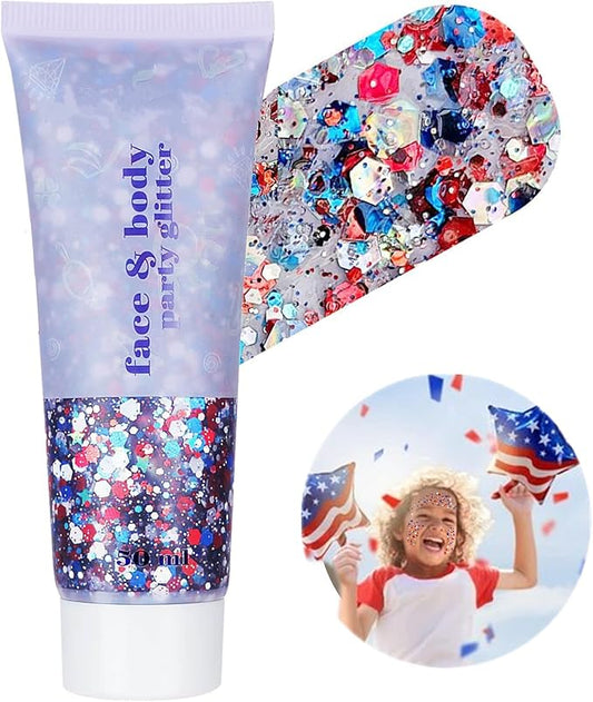 OnePearl patriotic face glitter image for beauty-focused consumers