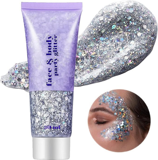 OnePearl silver glitter makeup image for beauty-focused consumers