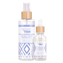 Skinny Tan Coconut Water Self Tanning Kit | 30ml Face Serum Tanning Drops | 5.07 Oz. Hydating Tanning Mist | Moisturizing Natural Glow Help Reduce Fine Lines & Wrinkles | Customize Your Complexion