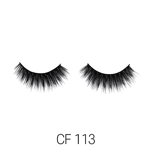 LAFLARE 3D CASHMERE Eyelashes, Natural Look, FRESH, GLAM, WISPY, HOT, Fluffy, Soft, Reusable, Luxurious Handmade Strips False Lashes - 3 PACKS SPECIAL BUNDLE CF (CF113, 3)