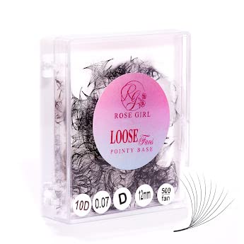 Loose Promade Fans - Natural Look Handmade Volume Eyelashes From 3D To 16D - C CC D DD Curl - False Lashes Extensions - Thickness 0.03~0.1 mm - 8~20 mm Length (10D-0.05-C (8mm))