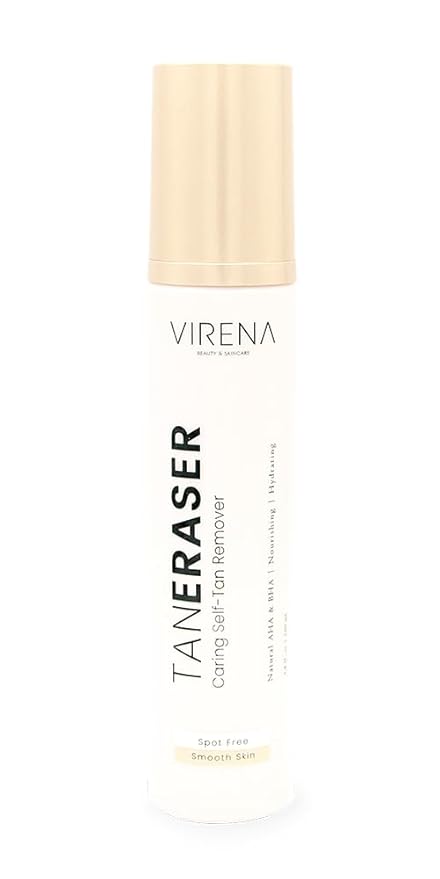 TanEraser Self-Tan Remover, Natural AHA and BHA, Hyaluronic Acid, Aloe Vera, Rose HIp Extract, Removes Self-Tan, Moisturizes, Alcohol Free