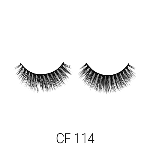 LAFLARE 3D CASHMERE Eyelashes, Natural Look, FRESH, GLAM, WISPY, HOT, Fluffy, Soft, Reusable, Luxurious Handmade Strips False Lashes - 3 PACKS SPECIAL BUNDLE CF (CF114, 3)