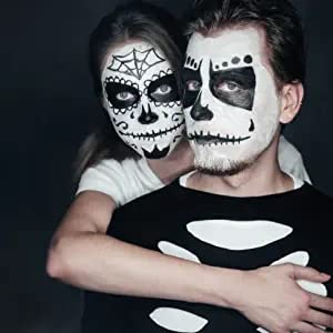 DE'LANCI Clown White Makeup Stick - Cream Blendable Body Paint Sticks for Sports, Halloween Cosplay - Joker, Zombie, Vampire, Skeleton
