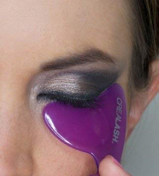 Original CreaLash Eye Shadow & Mascara Applicator - Upper & Lower Eyelash Tool for Applying Makeup - Helps Shield Face, Skin From Smears - 1 Reusable Purple Stencil, 6 Disposable Gray